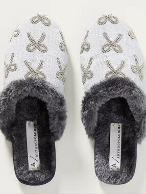 Anthropologie Beaded Slippers